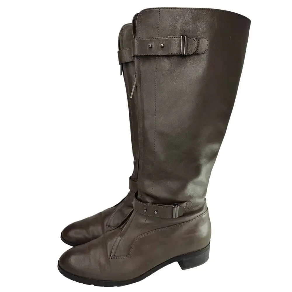 Gray Buckle riding boots by Circa joan & David sz 8.5